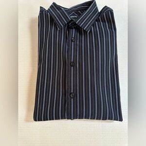 Claiborne Men’s Dark Navy Pinstriped Dress Shirt